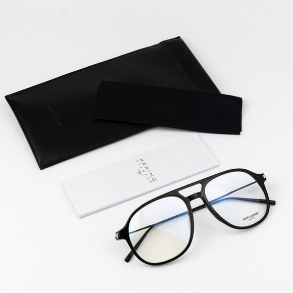 NEW Saint Laurent SL626 001 Black Aviator Unisex Eyeglasses main image 4